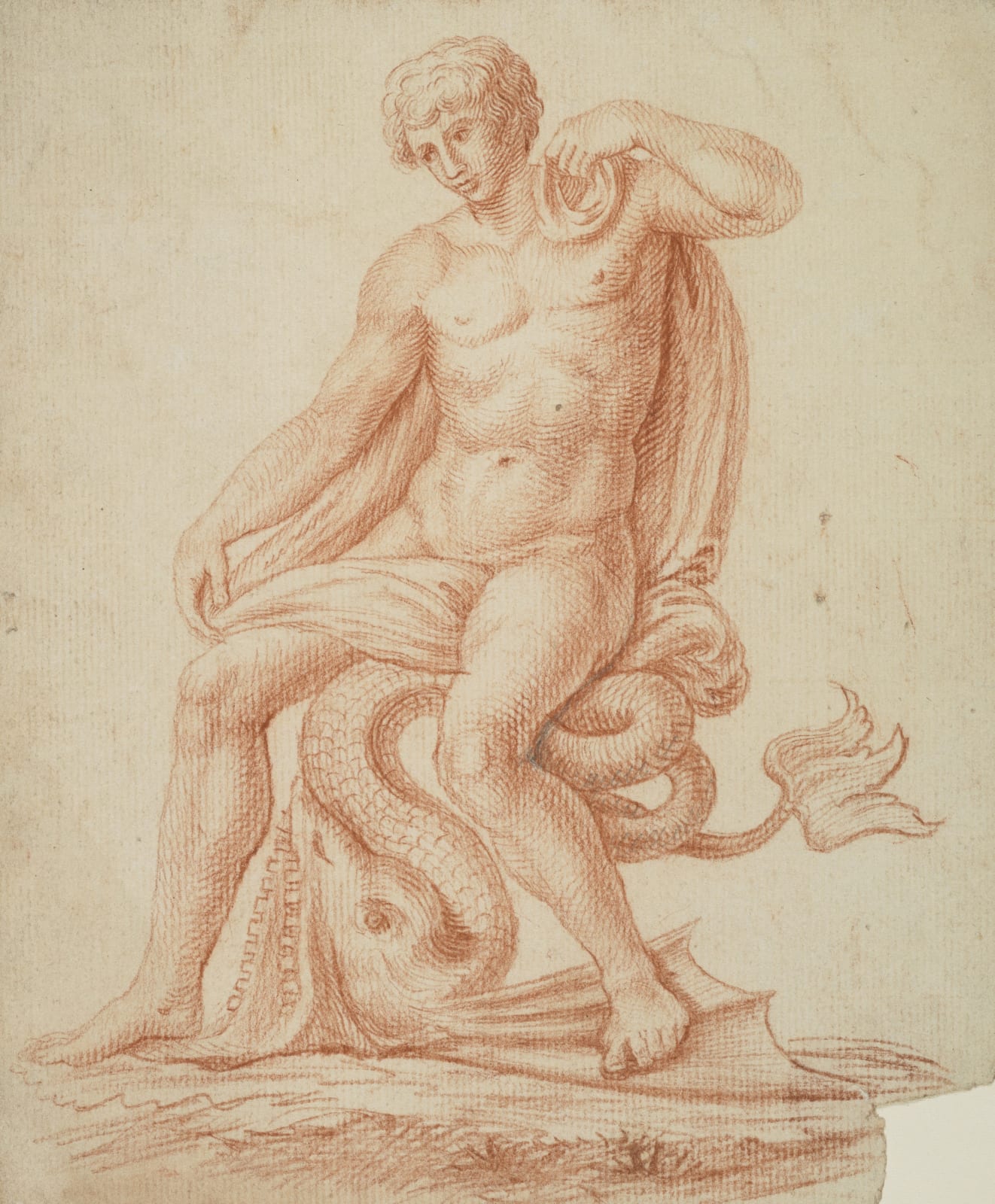 David Allan, Boy Seated on a Sea-Monster. Possibly a Copy after the Antique [Triton], David Laing Bequest to the Royal Scottish Academy, 1879