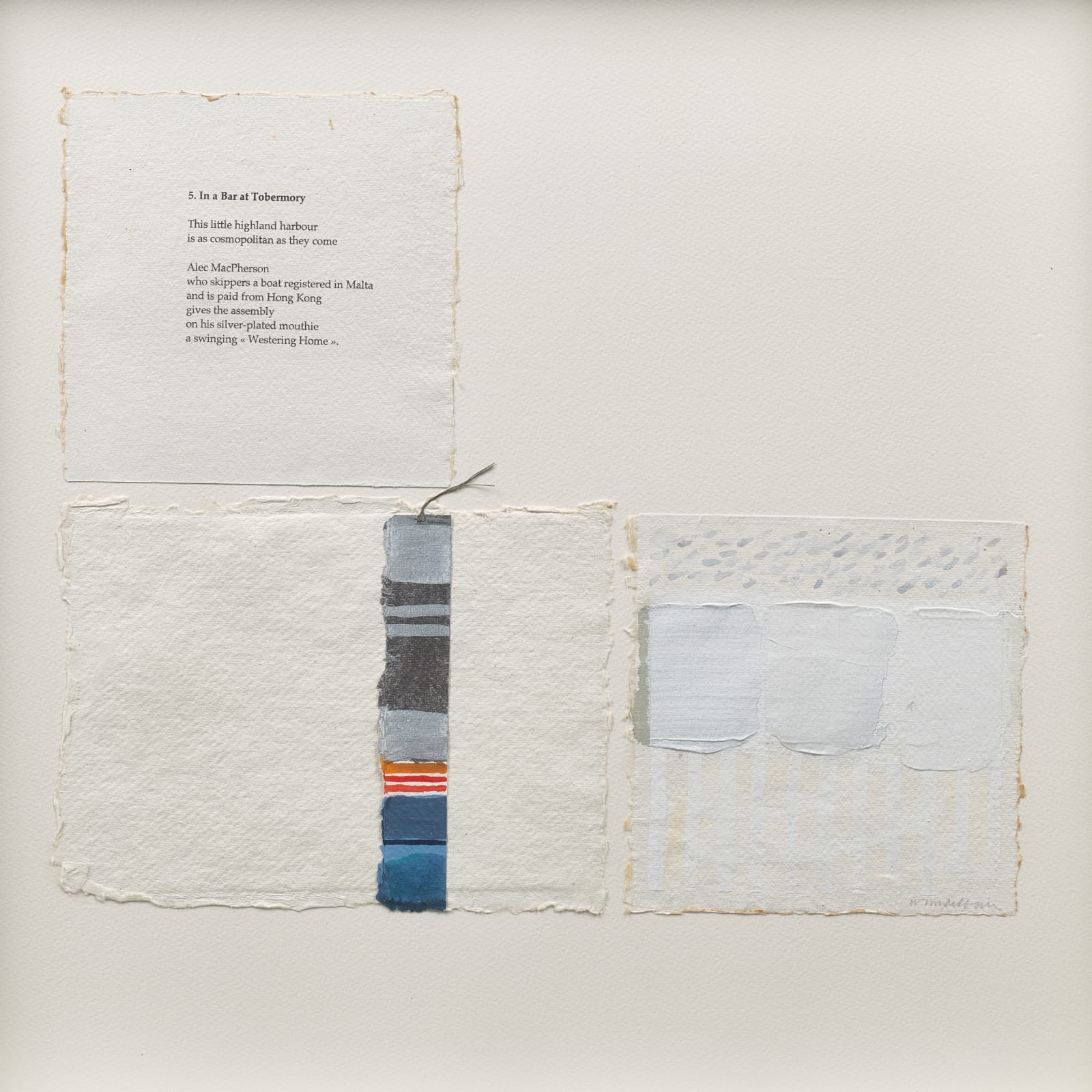 Will Maclean RSA and Kenneth White HRSA, The Island Road. Poem in 7 Parts by Kenneth White; 5. In a Bar at Tobermory, 2013