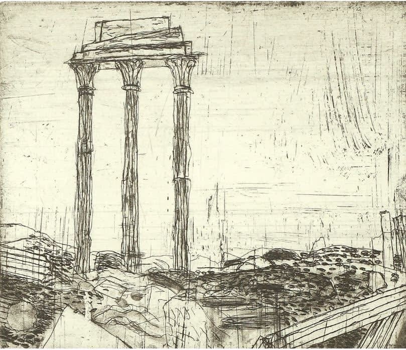 Elizabeth Blackadder RSA, Tempio dei Castori, 2001