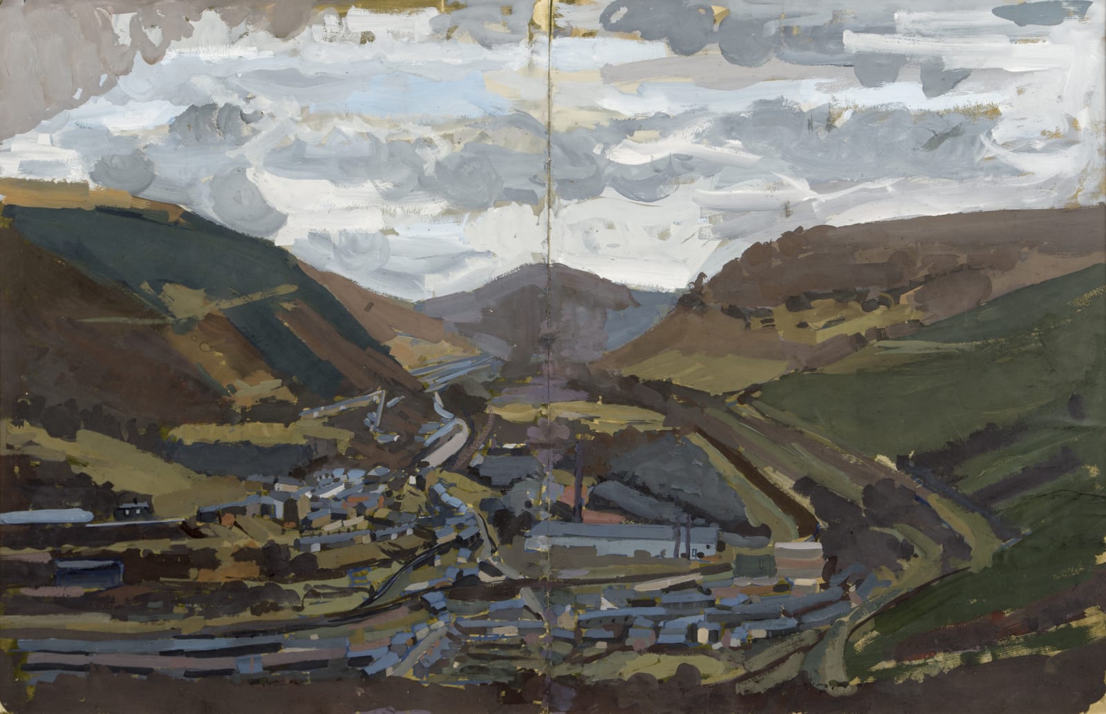 David Evans RSA, The Valley from Pant-yr-Eske, 1960