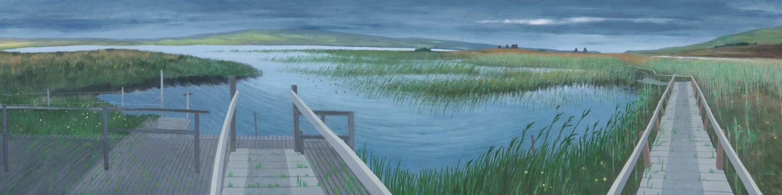 Frances Walker RSA, Crossing to Finlaggan, 2001
