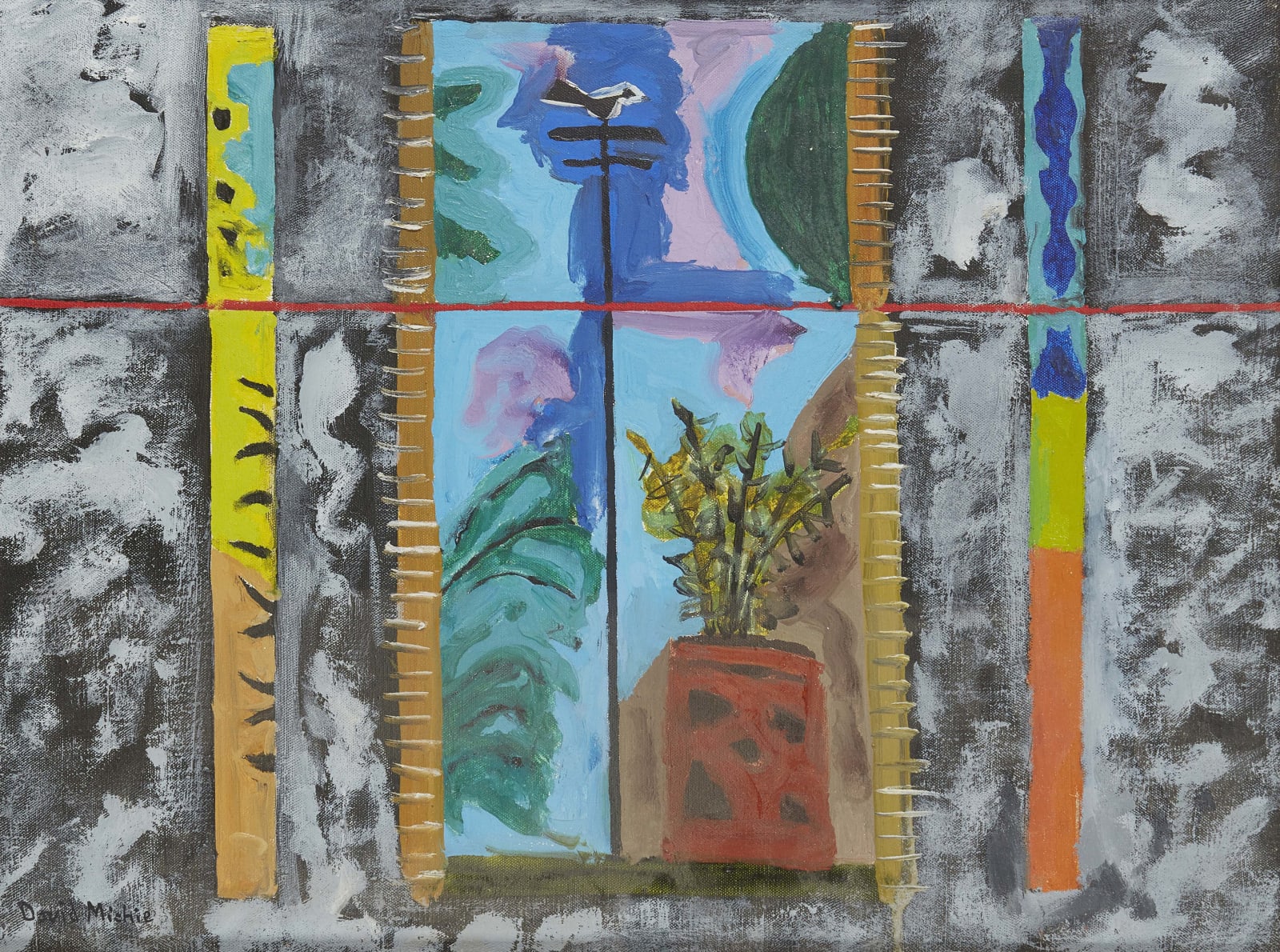 David Michie RSA, Telegraph Pole with a Crow, 1964