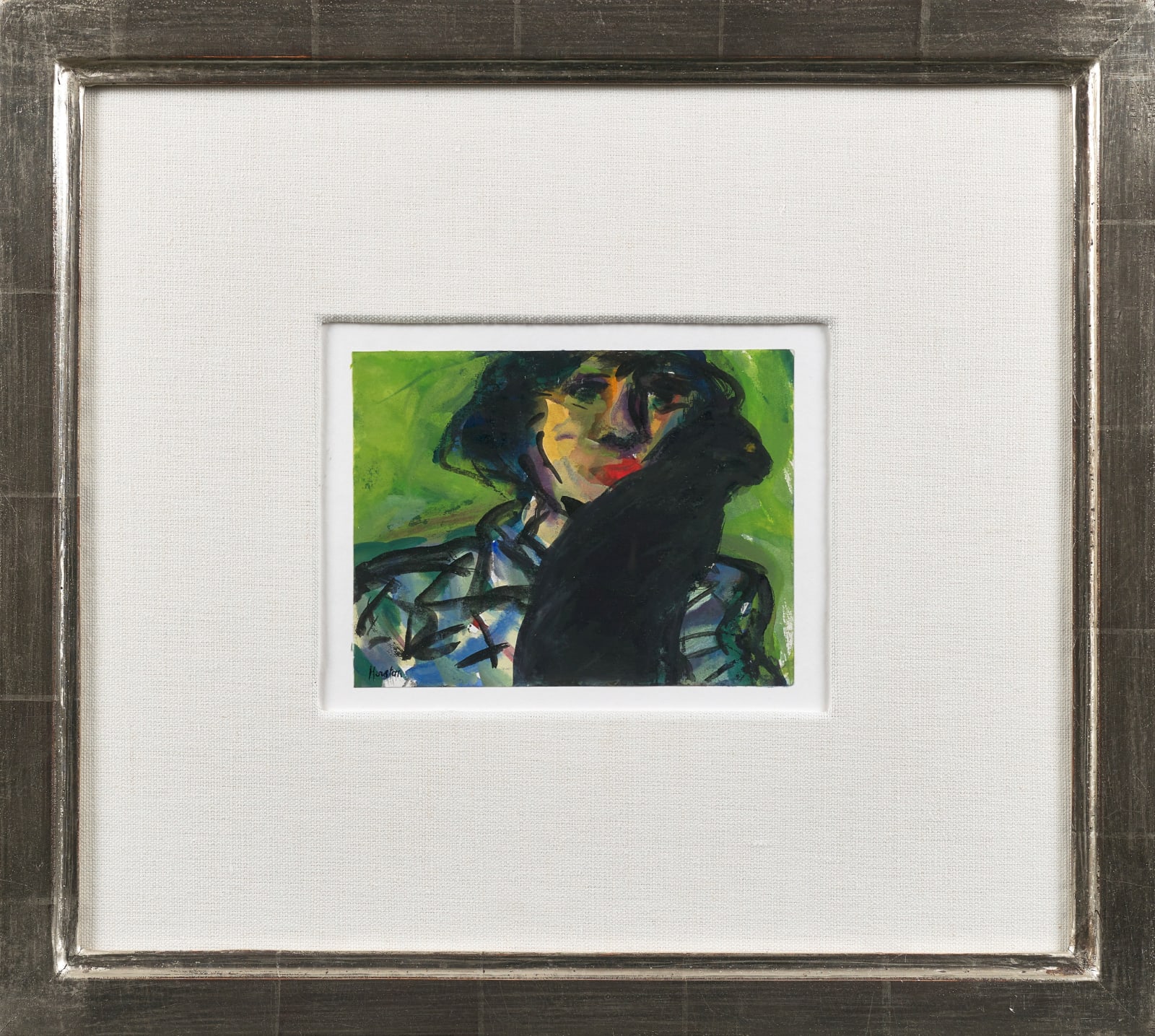 John Houston RSA, Woman and Black Cat, 2004