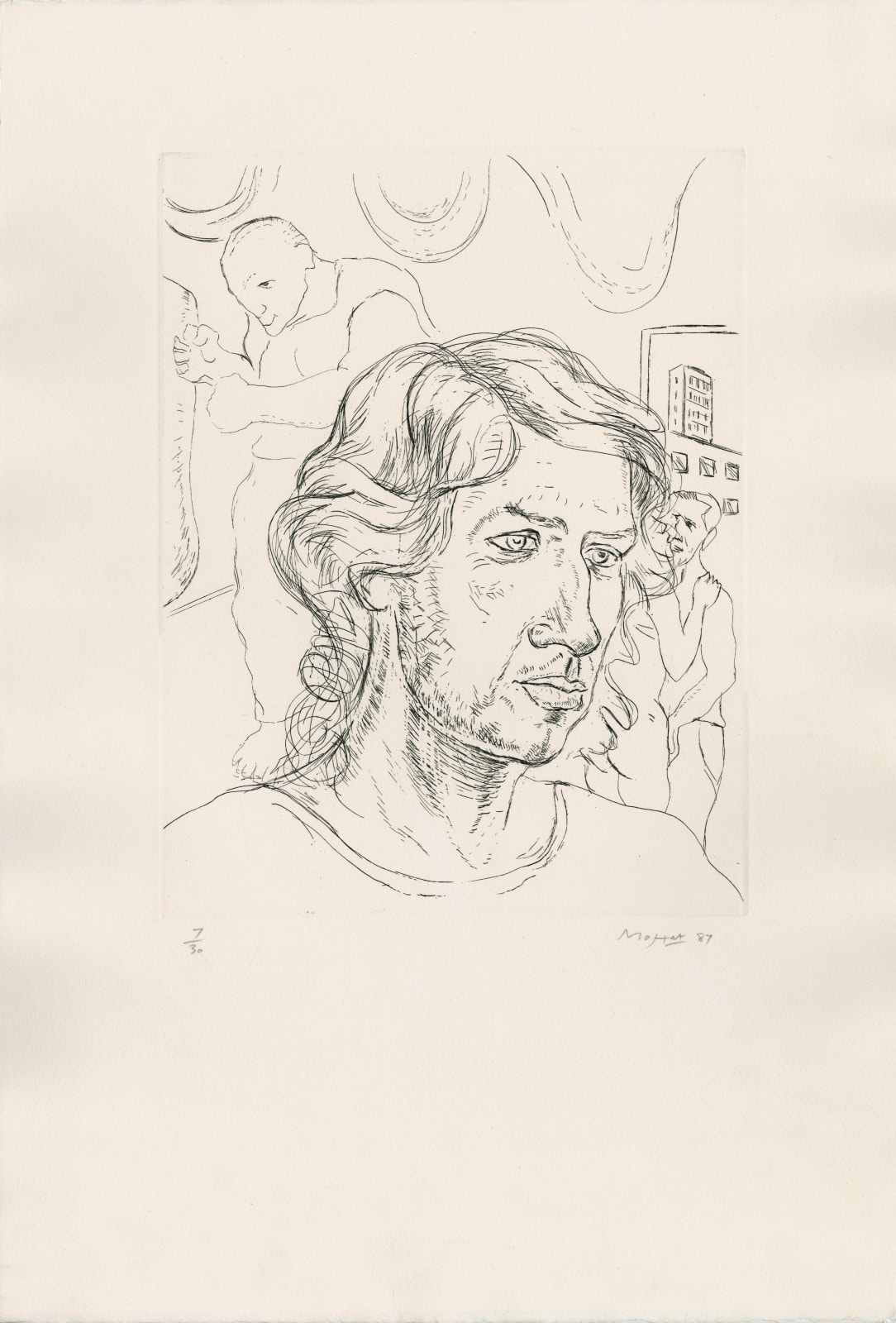 Alexander Moffat RSA, Untitled (Portrait of Peter Howson), 1987