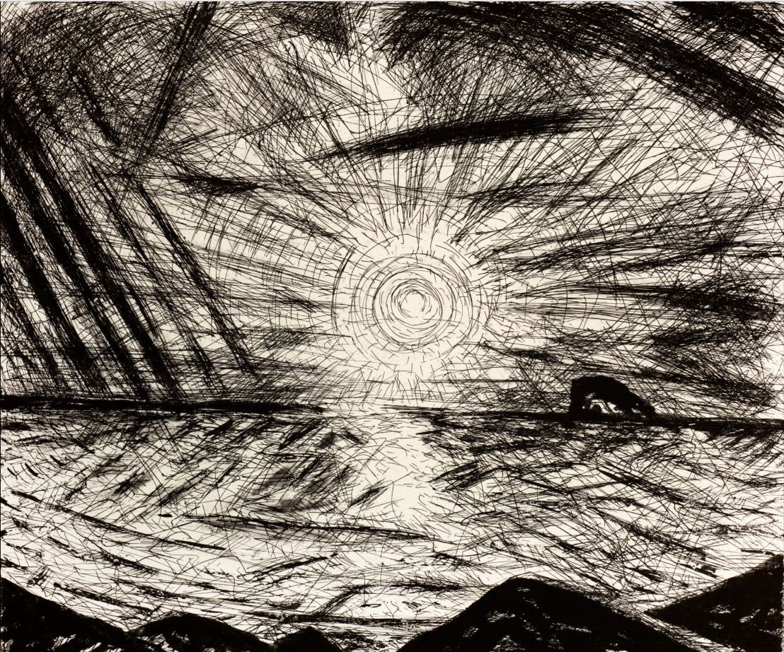 John Houston RSA, Bass Rock, Sunrise, 1990
