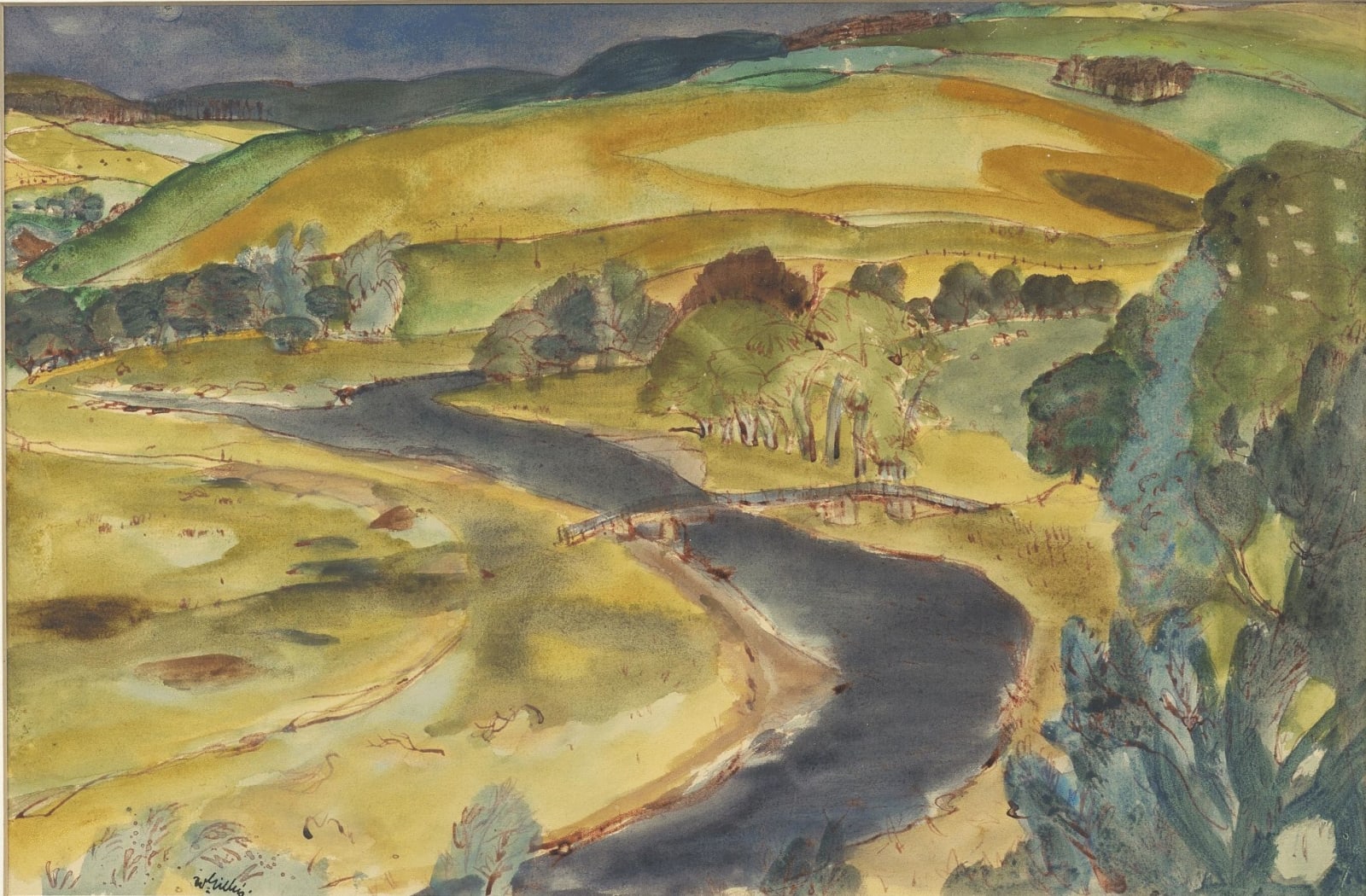 William Gillies RSA, Autumn Landscape Near Stow, 1939-60, around