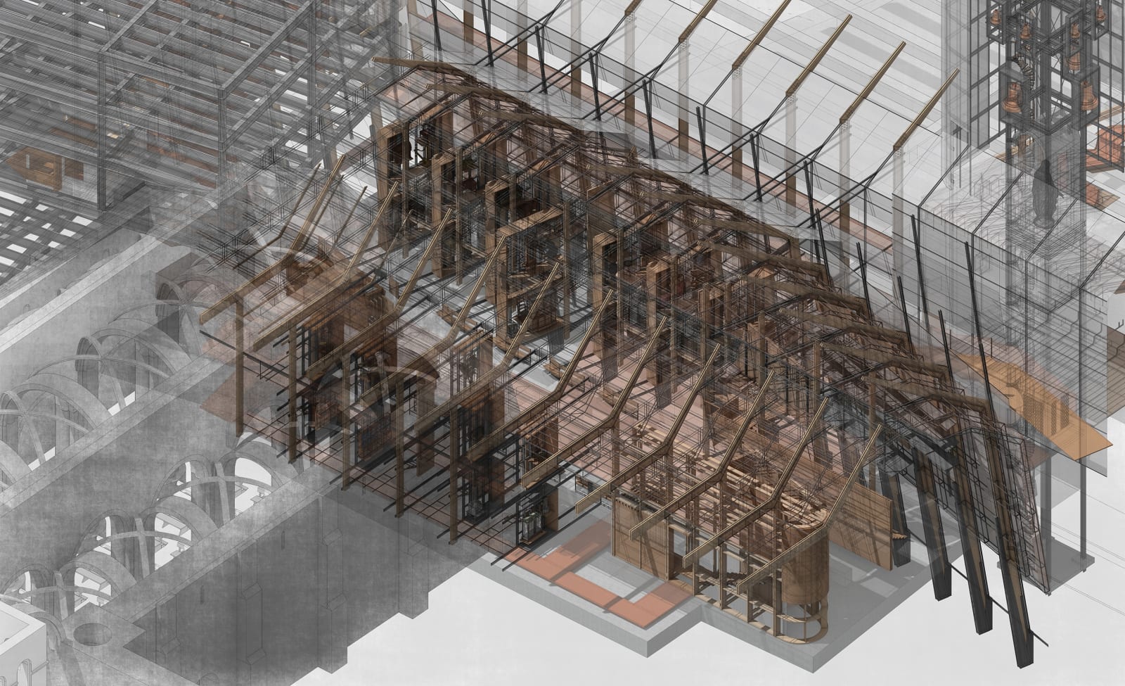 Toby Eccleston and Daniel Anderson, Isometric of the Auction House [quire], 2023