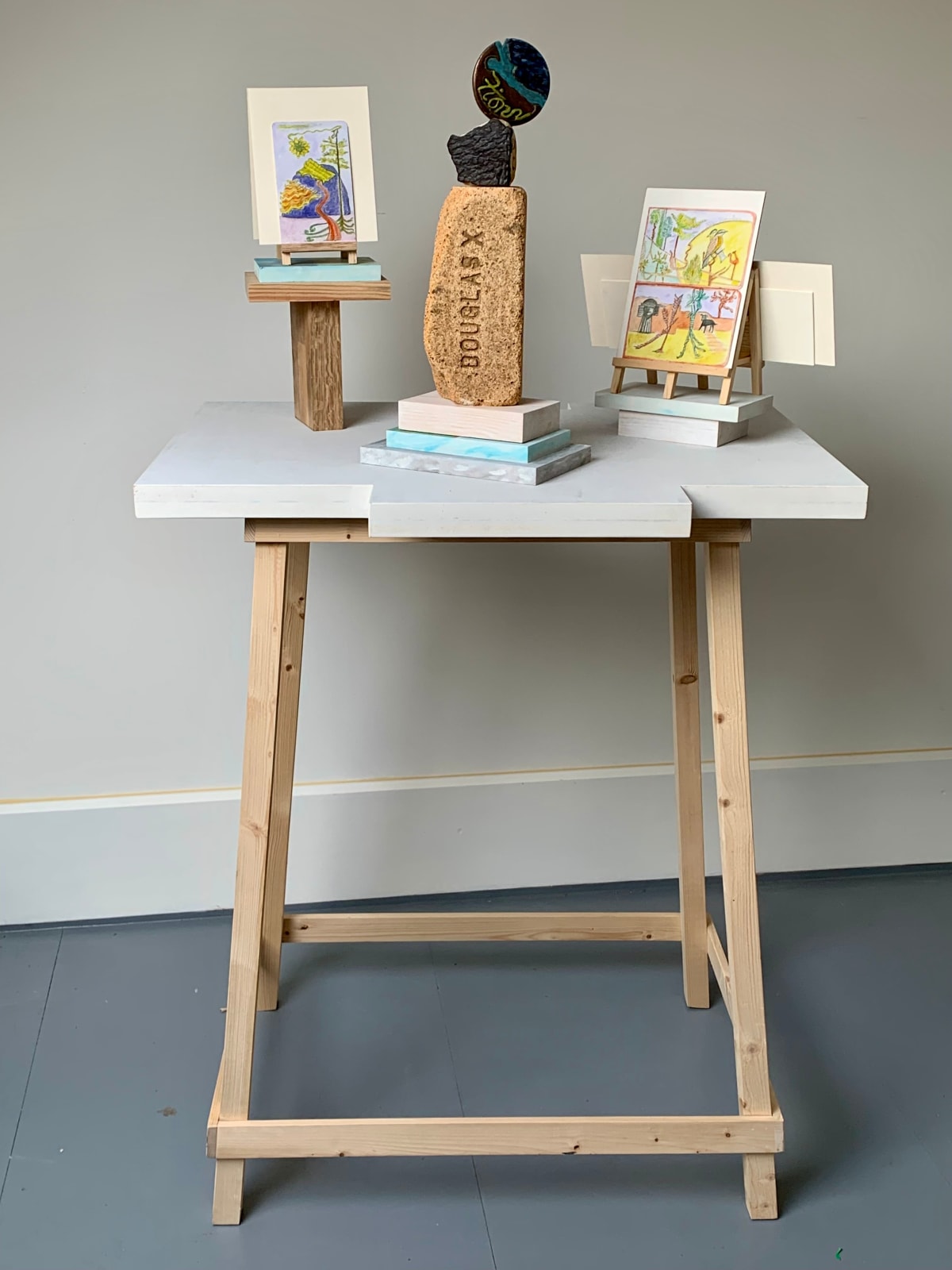 Fiona Dean RSA, Landscape Offerings: Remembered landscapes: Maquette 1 multiples: note ii, san felipe del agua, trees, birds, song