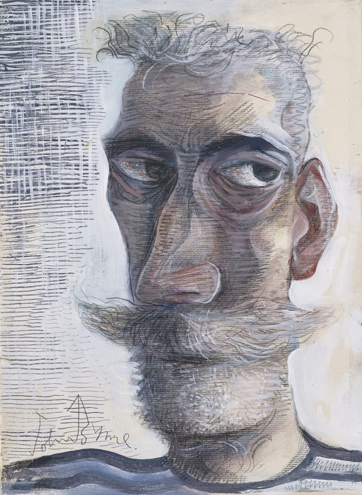 John Byrne RSA, Me in Stripey Top, 2018
