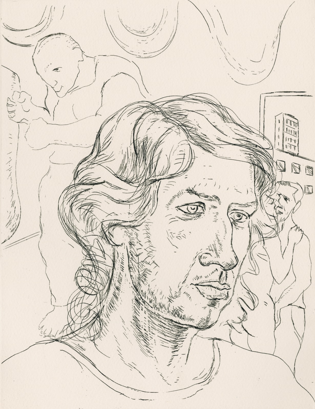 Alexander Moffat RSA, Untitled (Portrait of Peter Howson), 1987