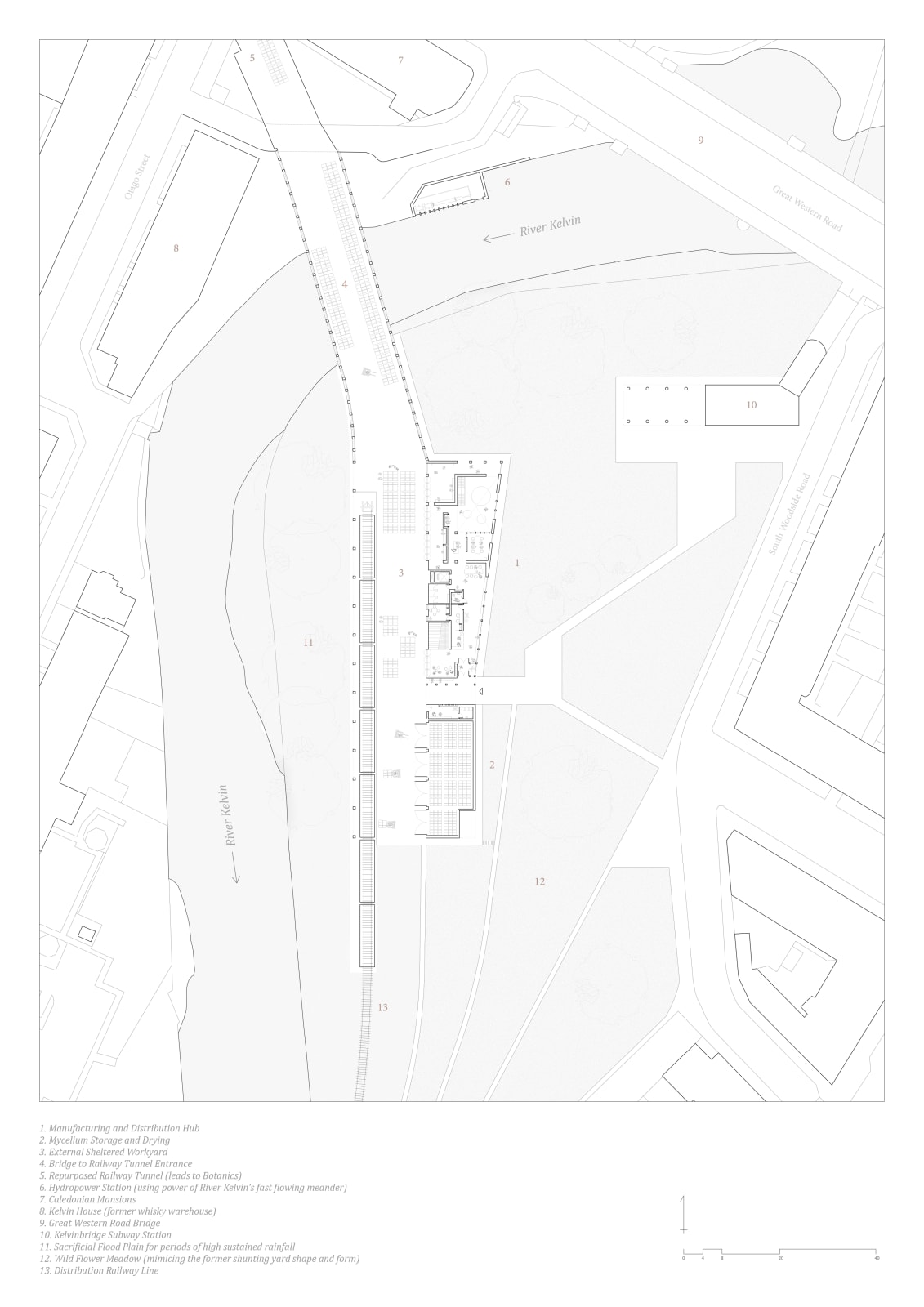 Alexandra Adams and Euan Campbell, Kelvinbridge Railway Station Site Plan, 2020