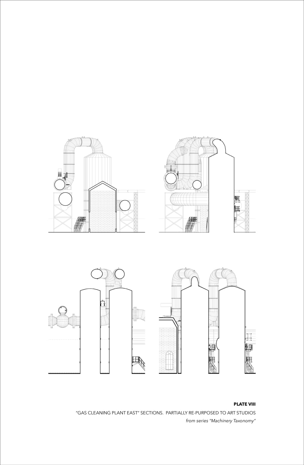 Yavor Nedelchev, PLATE VIII: GAS CLEANING PLANT EAST SECTIONS. PARTIALLY RE-PURPOSED TO ART STUDIOS, 2023
