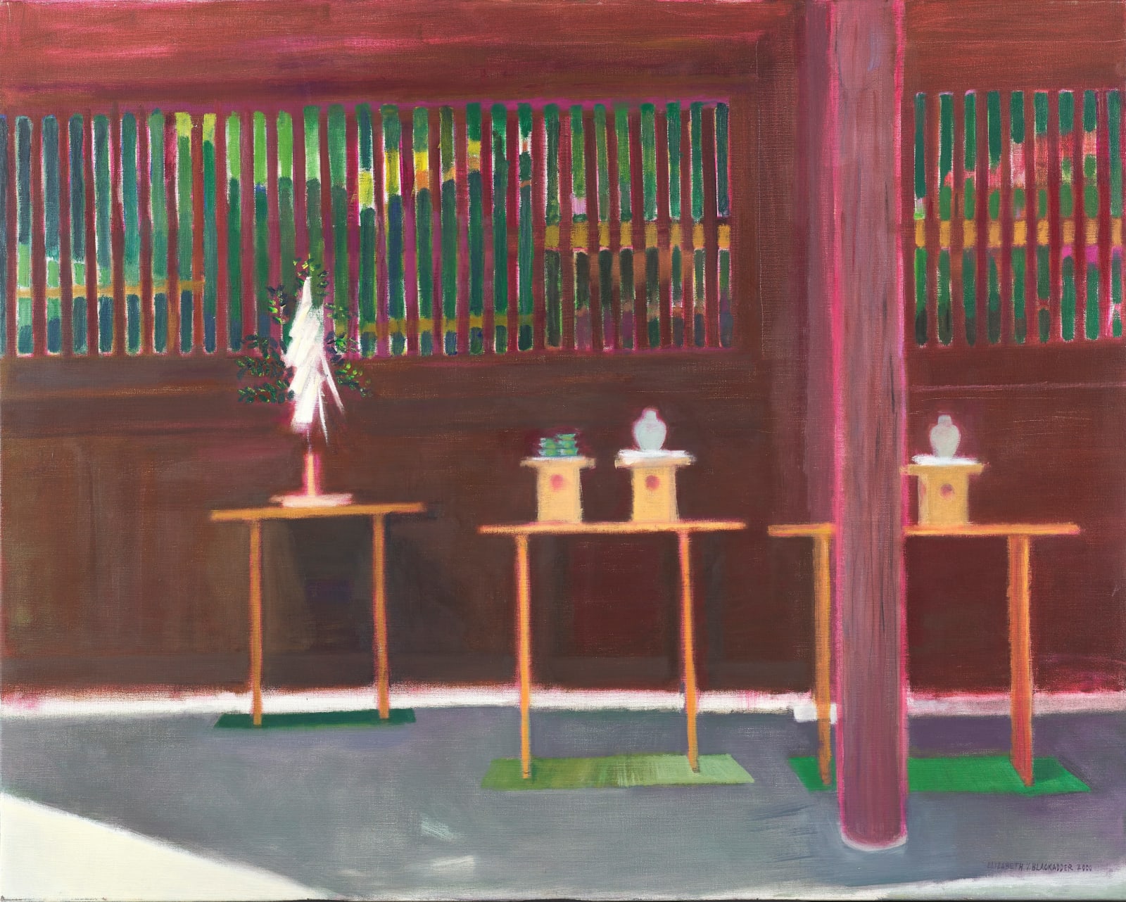 Elizabeth Blackadder RSA, Untitled (Japanese Temple Interior), 2000
