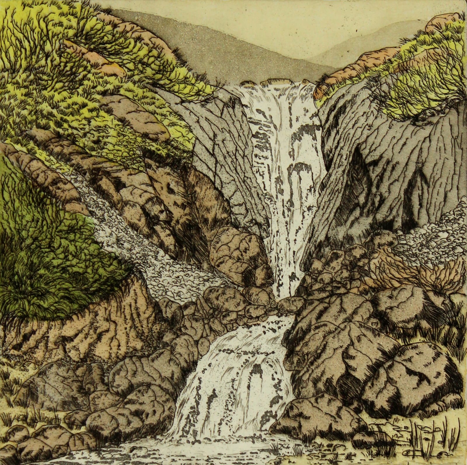 Bruce Shaw, Crystal Flow o'er Pink Granite, 2022
