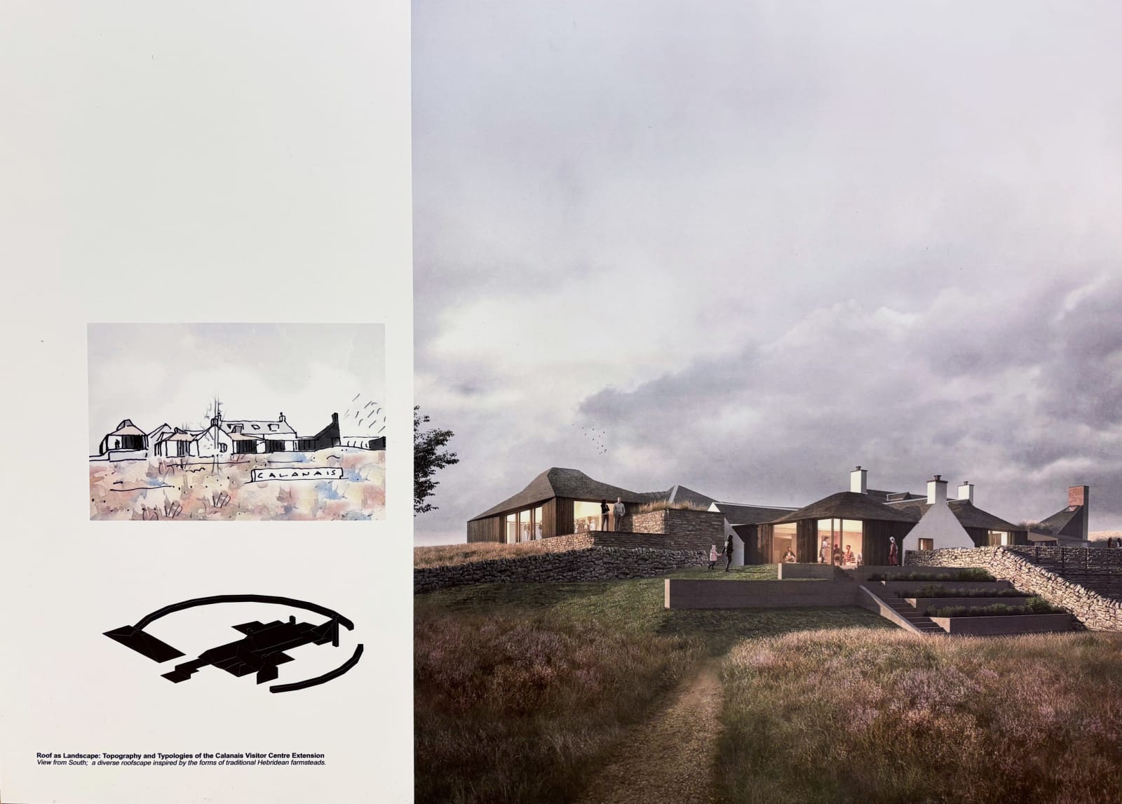 Paul Smith, Elena Mileva, Ian Alexander, Katie Allan, Nick Dalgety for jmarchitects, Roof as Landscape: Topography and Typologies of Calanais Visitor Centre I, 2025