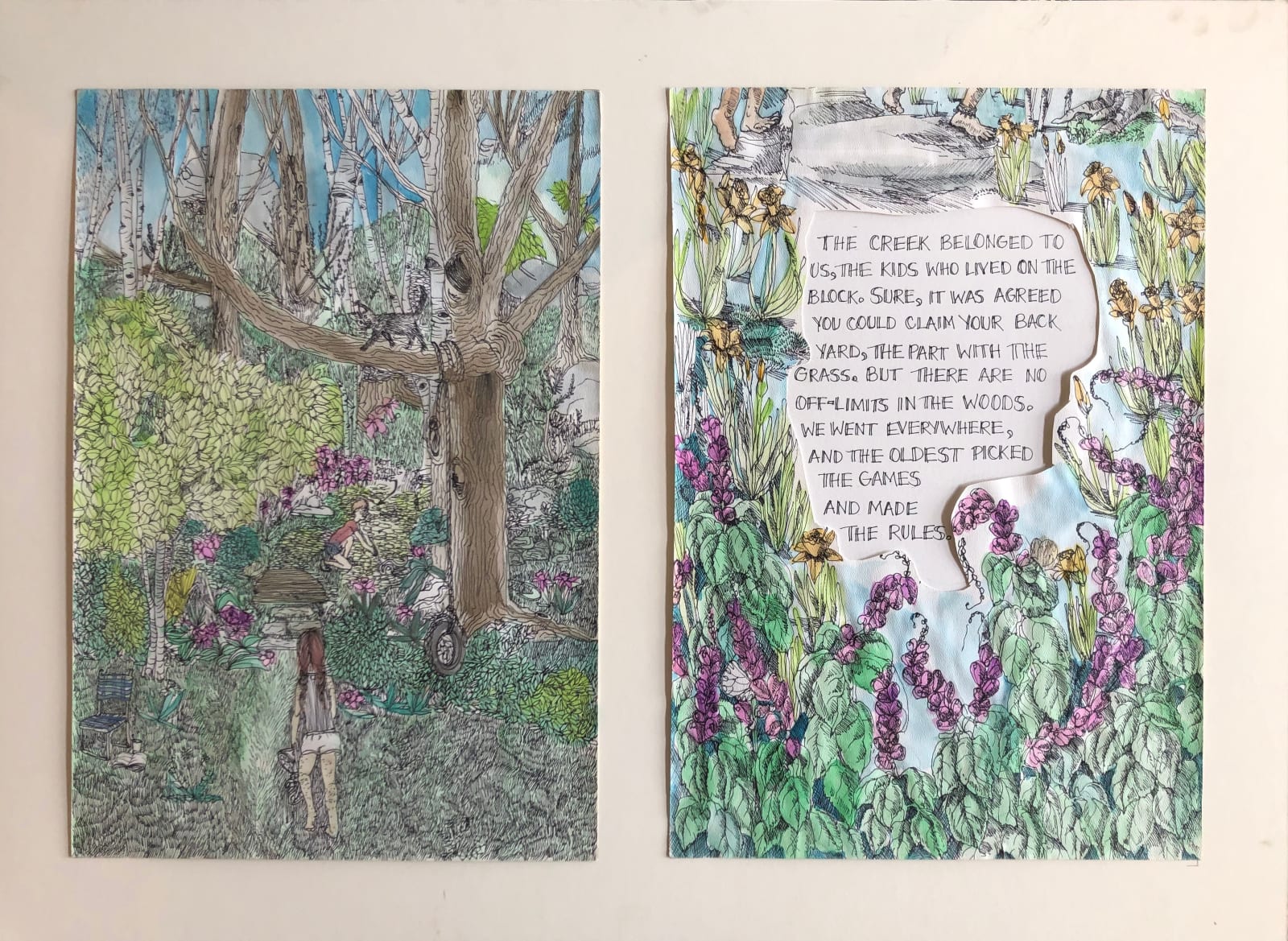 Katie Pell, Tree Book: The Creek Diptych, 2010