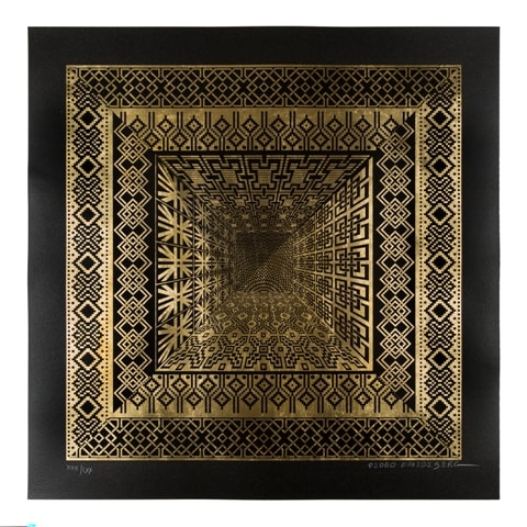Pedro Friedeberg, Minas del Rey Salomon (Gold Version), Taller Pablo Torrealba, Mexico City, 2019