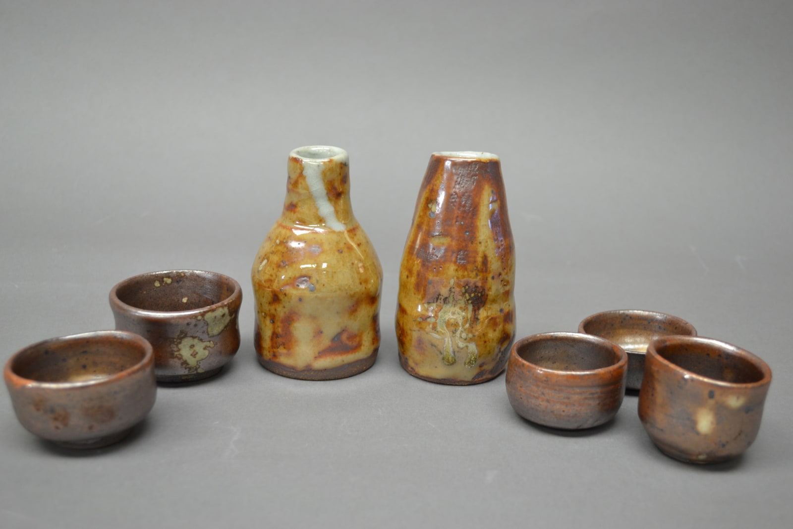 Nate Cassie, Sake or Mezcal Set of Two bottles and Five Cups, 2019