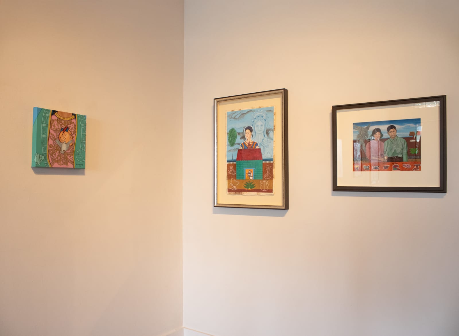 Santa Barraza, Mujeres Nobles Series: Frida con Tezcatlipoca y Coyolxauhqui, 2015