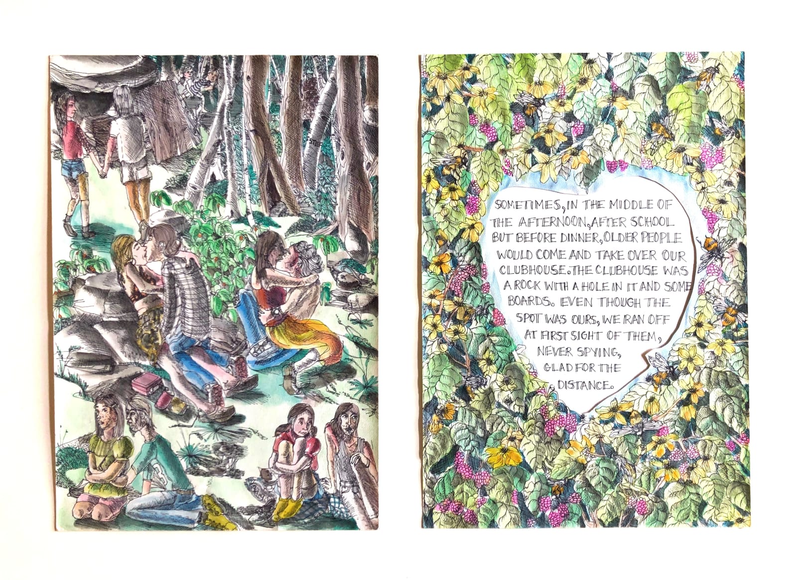 Katie Pell, Tree Book: Clubhouse Diptych, 2010