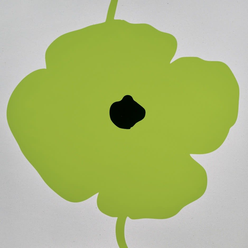 Donald Sultan, Green Double Poppies, 2025