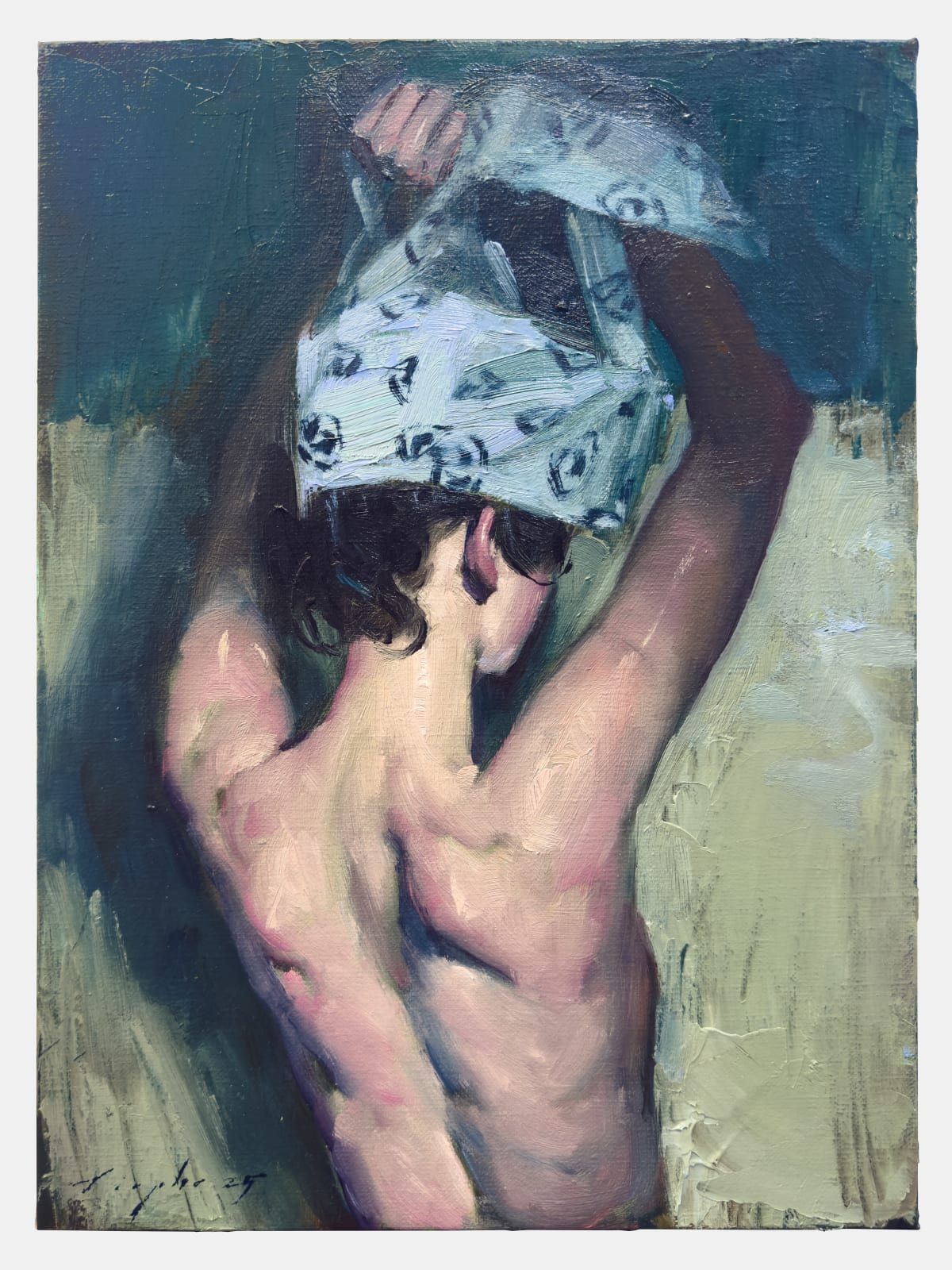 Malcolm Liepke, Pulling Off Her Shirt, 2025