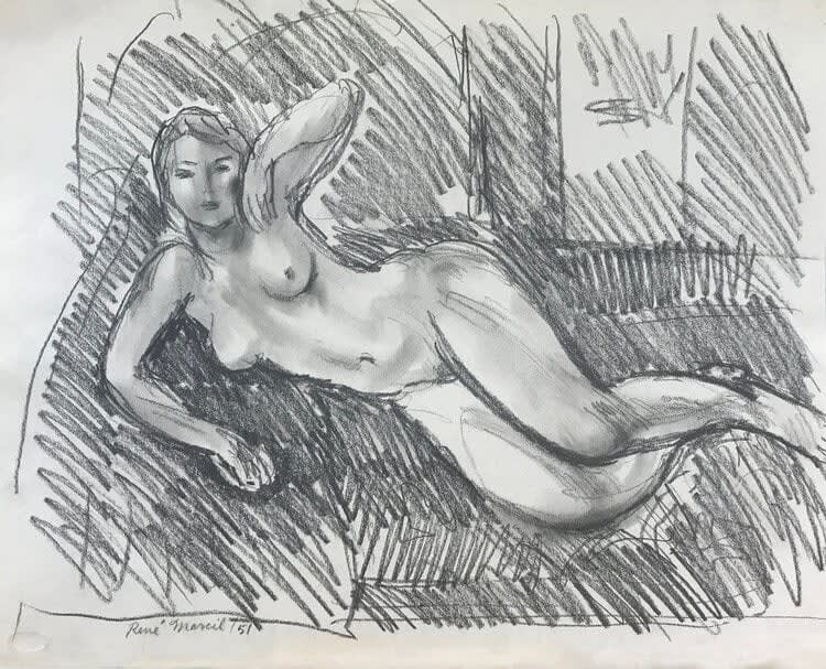 René Marcil, Reclining Nude, 1951