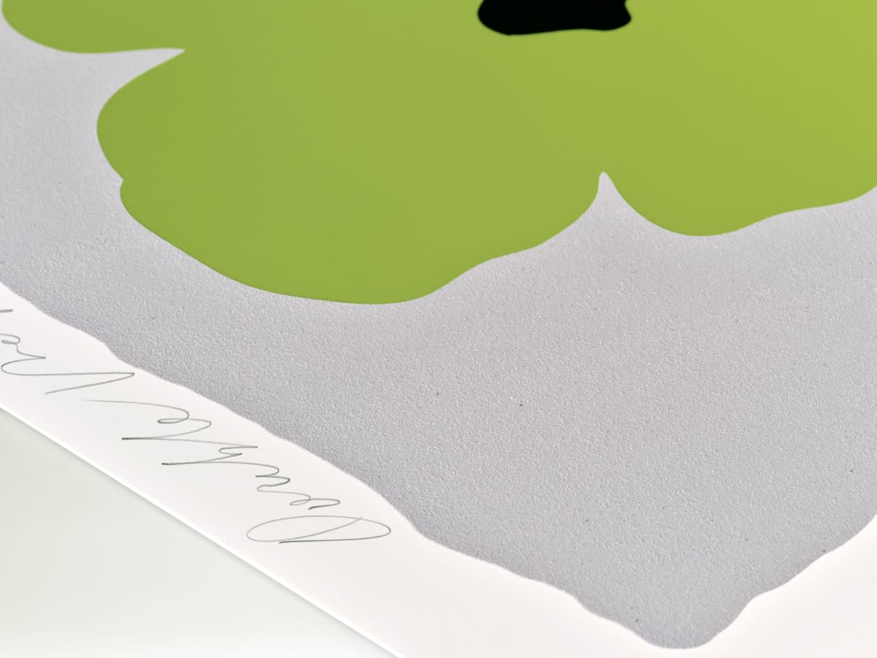 Donald Sultan, Green Double Poppies, 2025