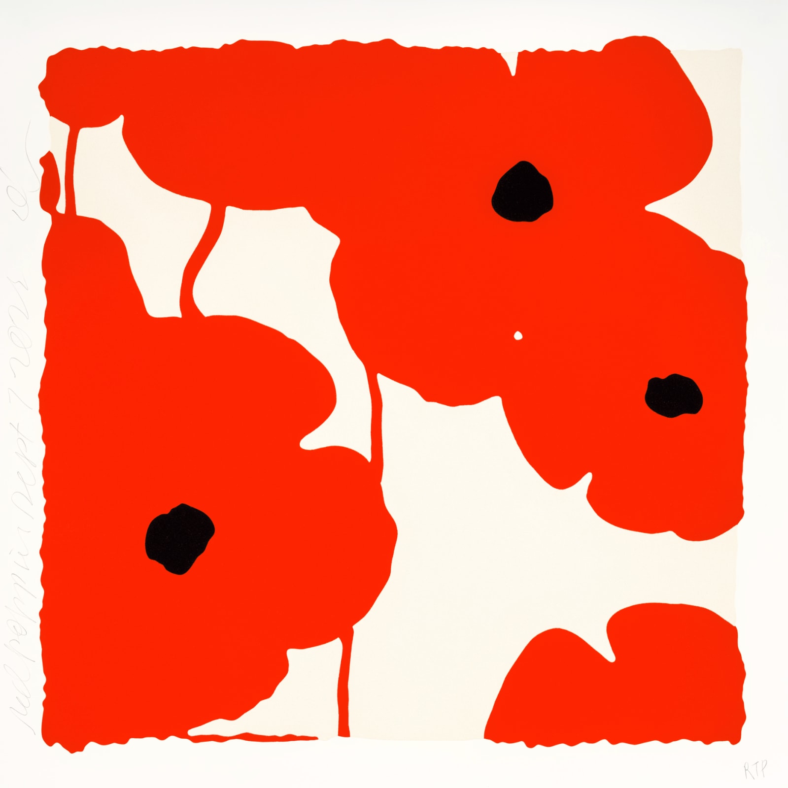 Donald Sultan, Red Poppies, Sept 7, 2022, 2022