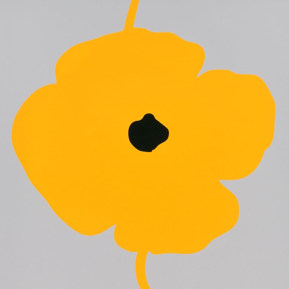 Donald Sultan, Yellow Double Poppies, 2025