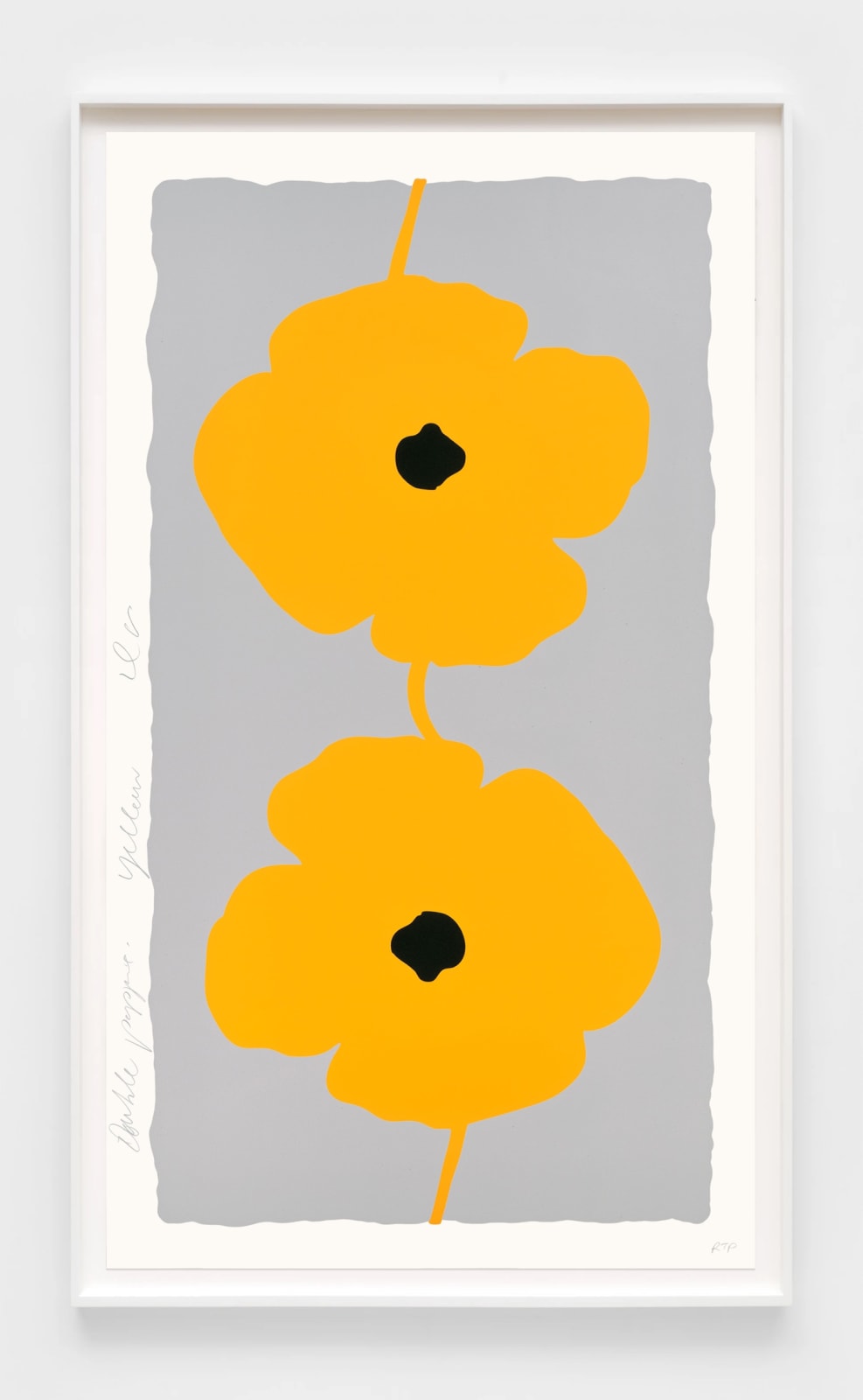 Donald Sultan, Yellow Double Poppies, 2025