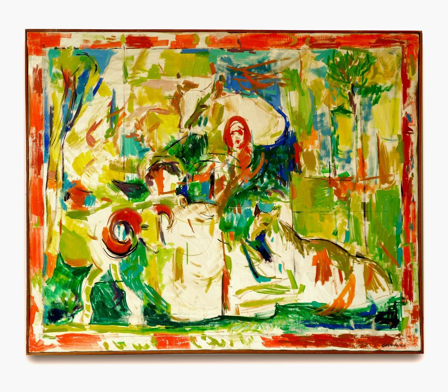 Robert Goodnough, Figure with Animals, ca. 1950