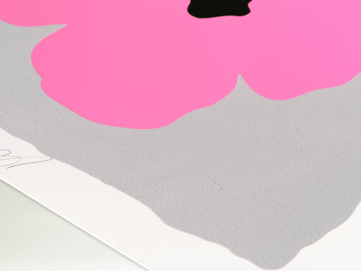 Donald Sultan, Pink Double Poppies, 2025