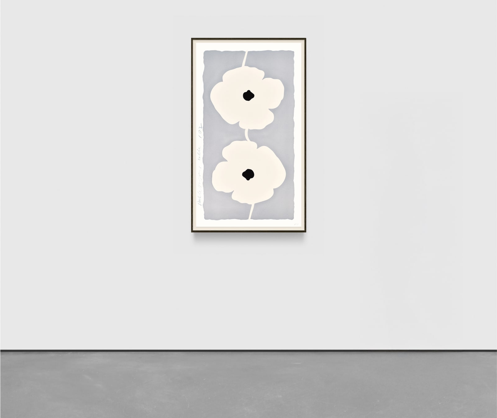 Donald Sultan, White Double Poppies, 2025