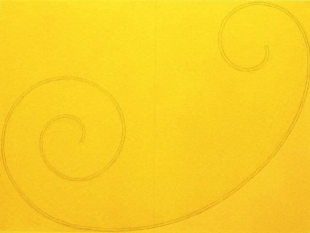Robert Mangold, Yellow Curled Figure, 2002