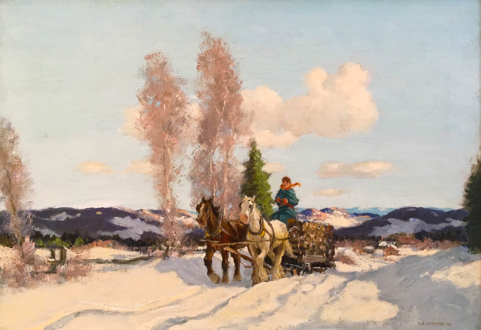 Frederick Simpson Coburn, Untitled (Hauling Logs, Winter), 1945