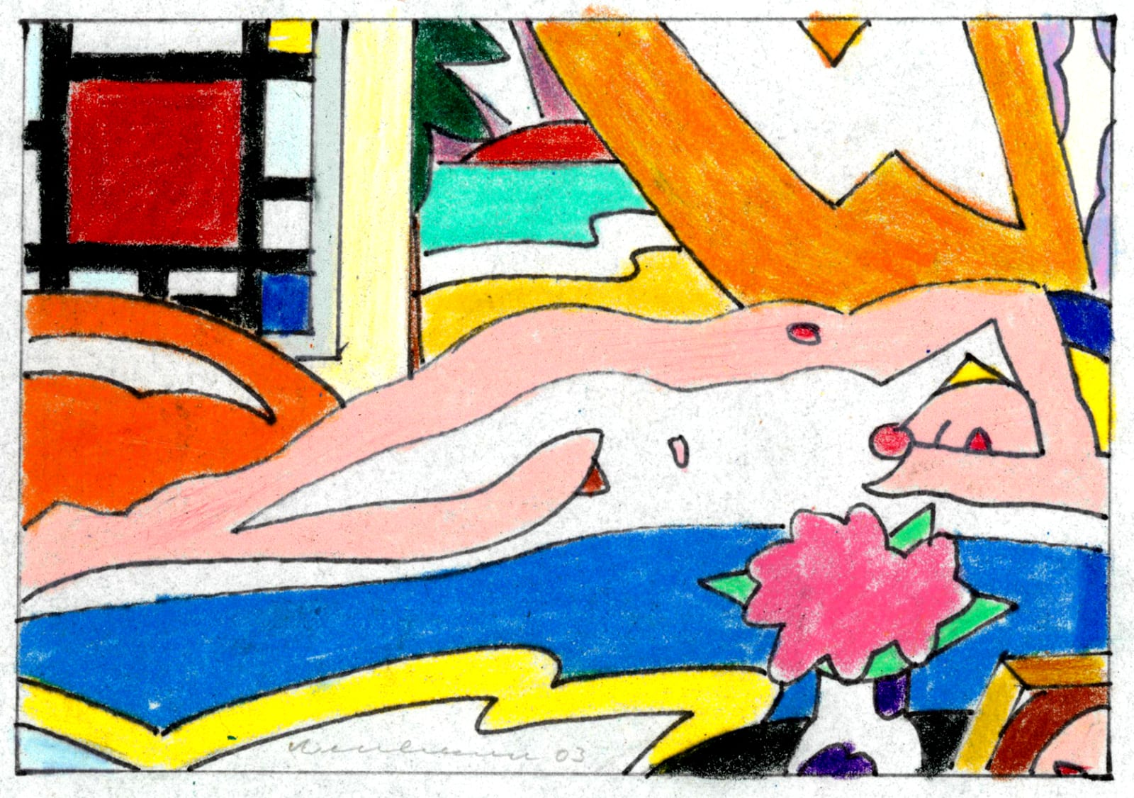 Tom Wesselmann, Study for Sunset Nude with Mondrian, 2003