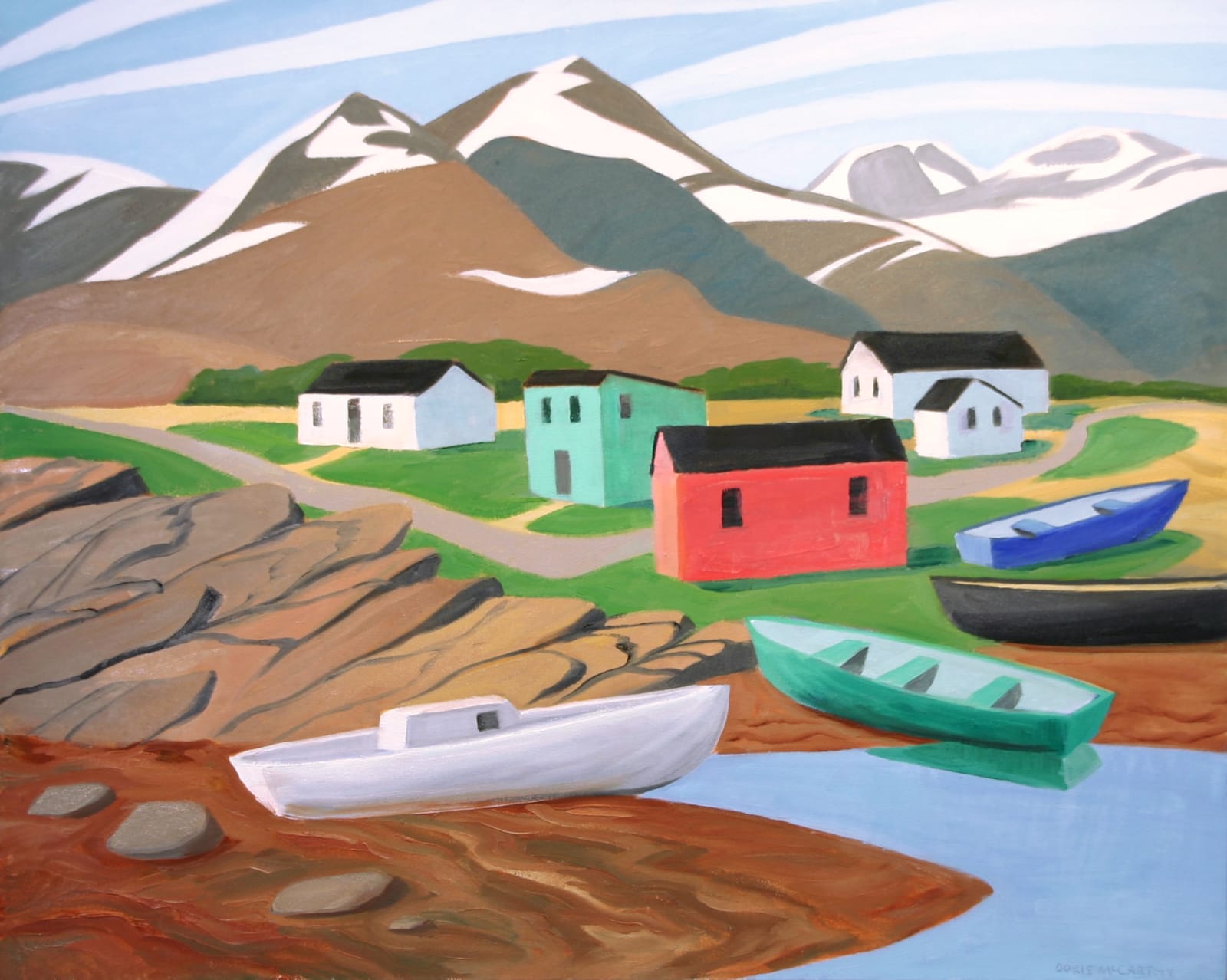 Doris Jean McCarthy, Pangnirtung Beyond the Rocks, 2004