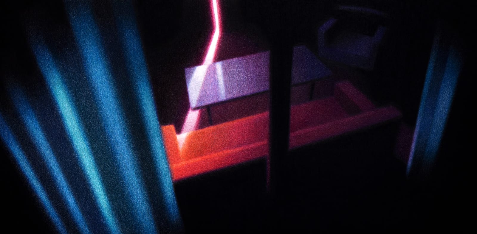 Steffen Kern, Curtains, Sofa and Door, 2025