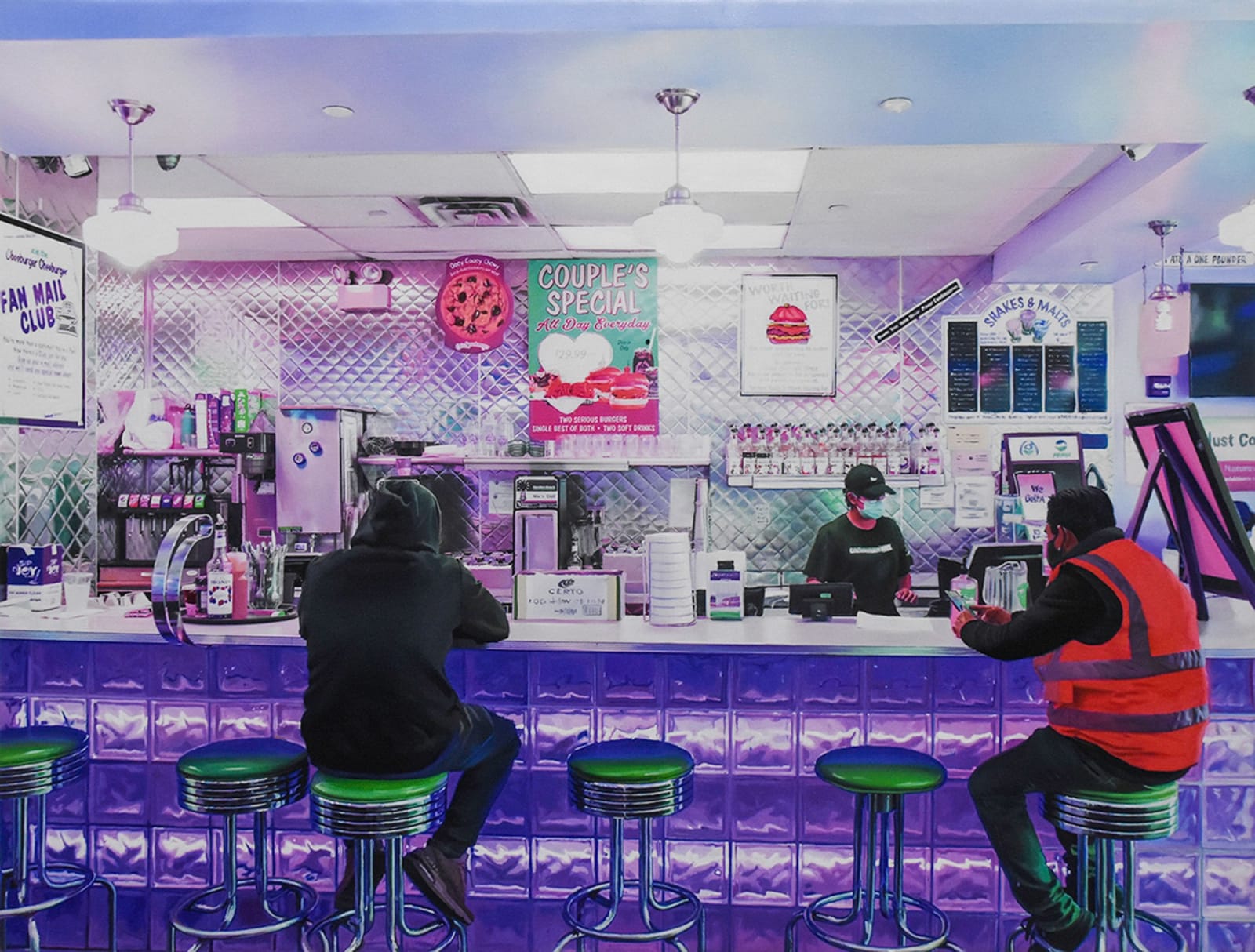 Yigal Ozeri, The Blue Diner; Americana, 2022