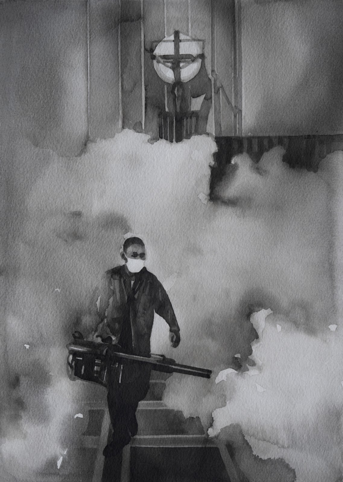 Radenko Milak, Disinfecting a Church ahead of Christmas Mass Indonesia, 2021