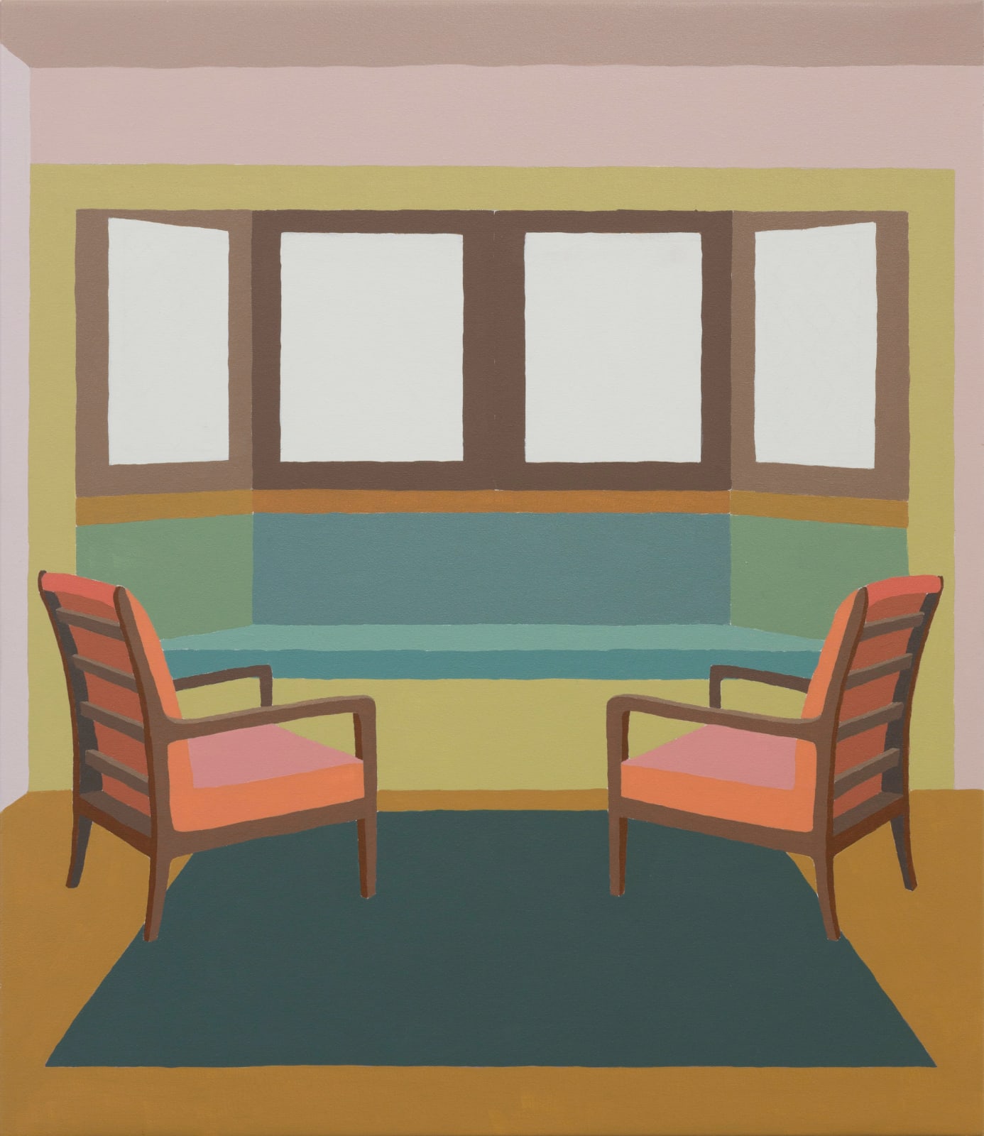Zsofia Schweger, Living Room at the Frank Lloyd Wright Home and Studio in Oak Park, Illinois, 2019