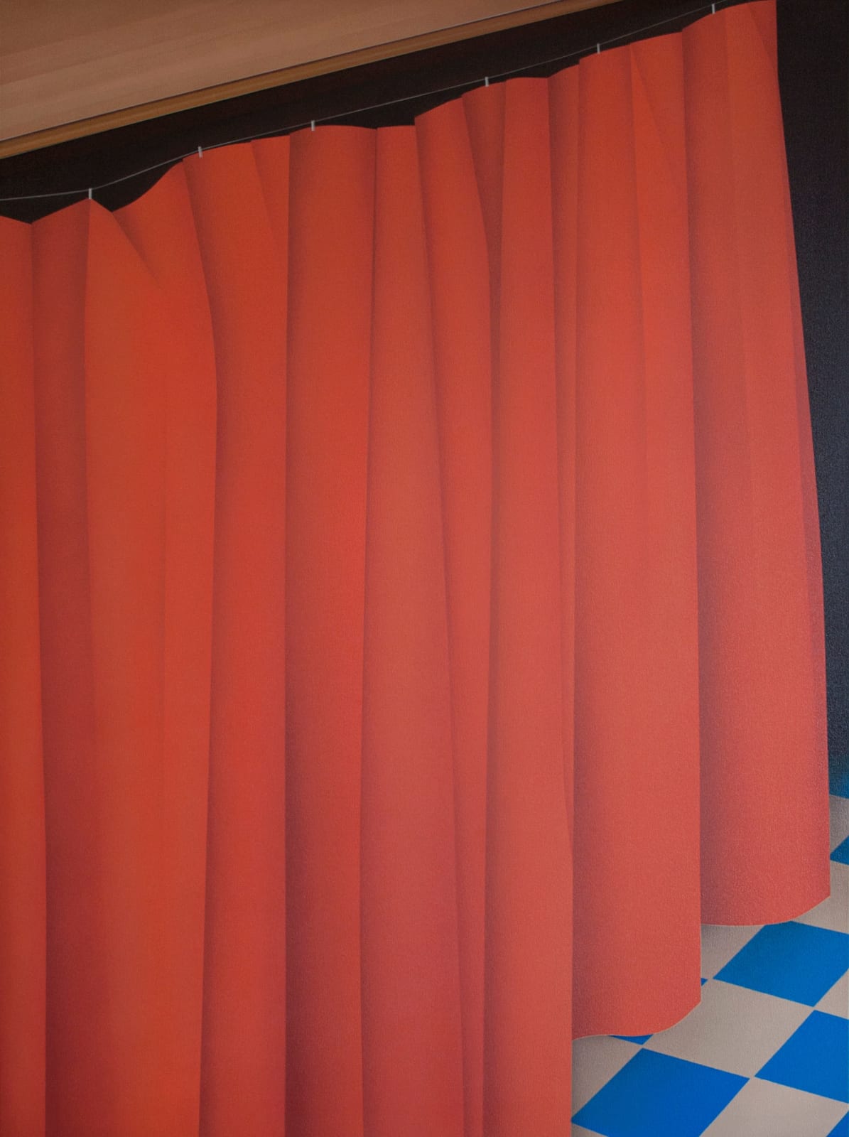 Alexandra Barth, Kitchen cabinet curtain, 2021