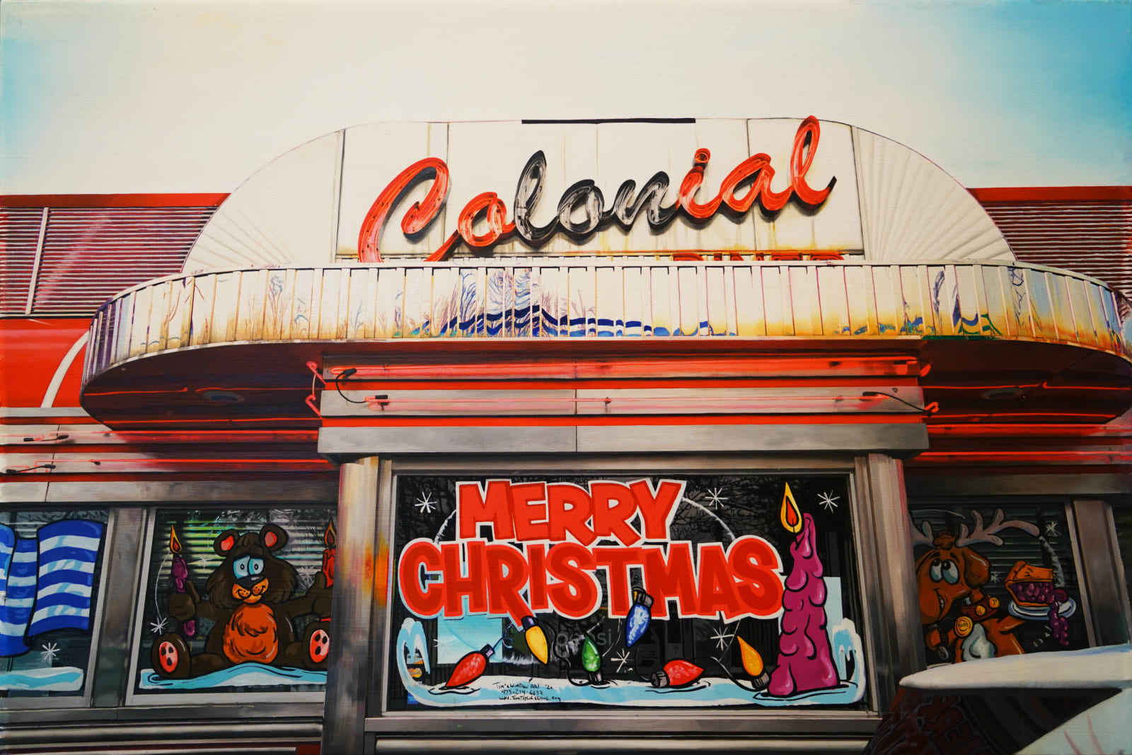 Yigal Ozeri, The Colonial at Christmas; Americana, 2022