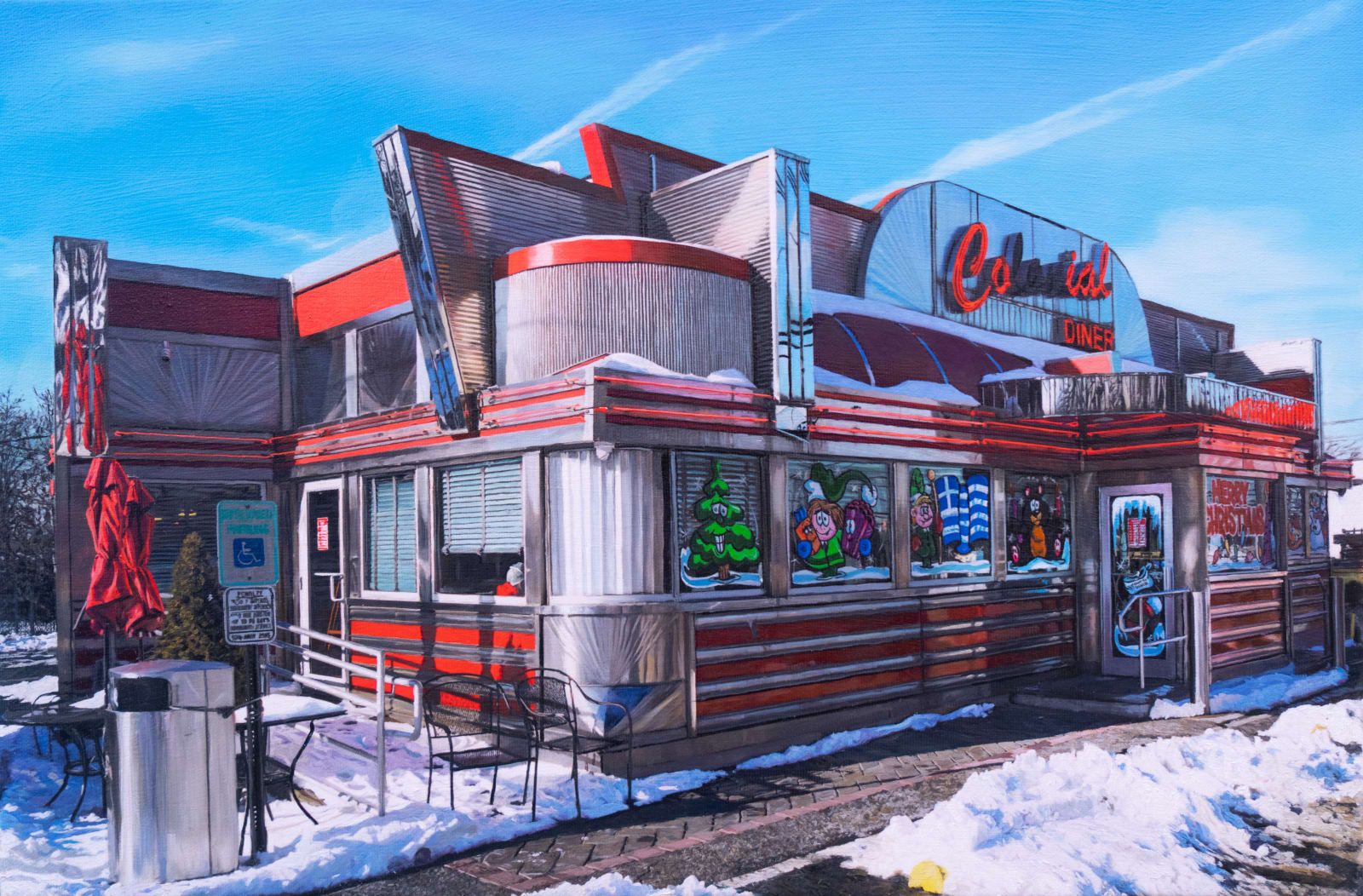 Yigal Ozeri, Colonial Diner Side Profile; Americana, 2022