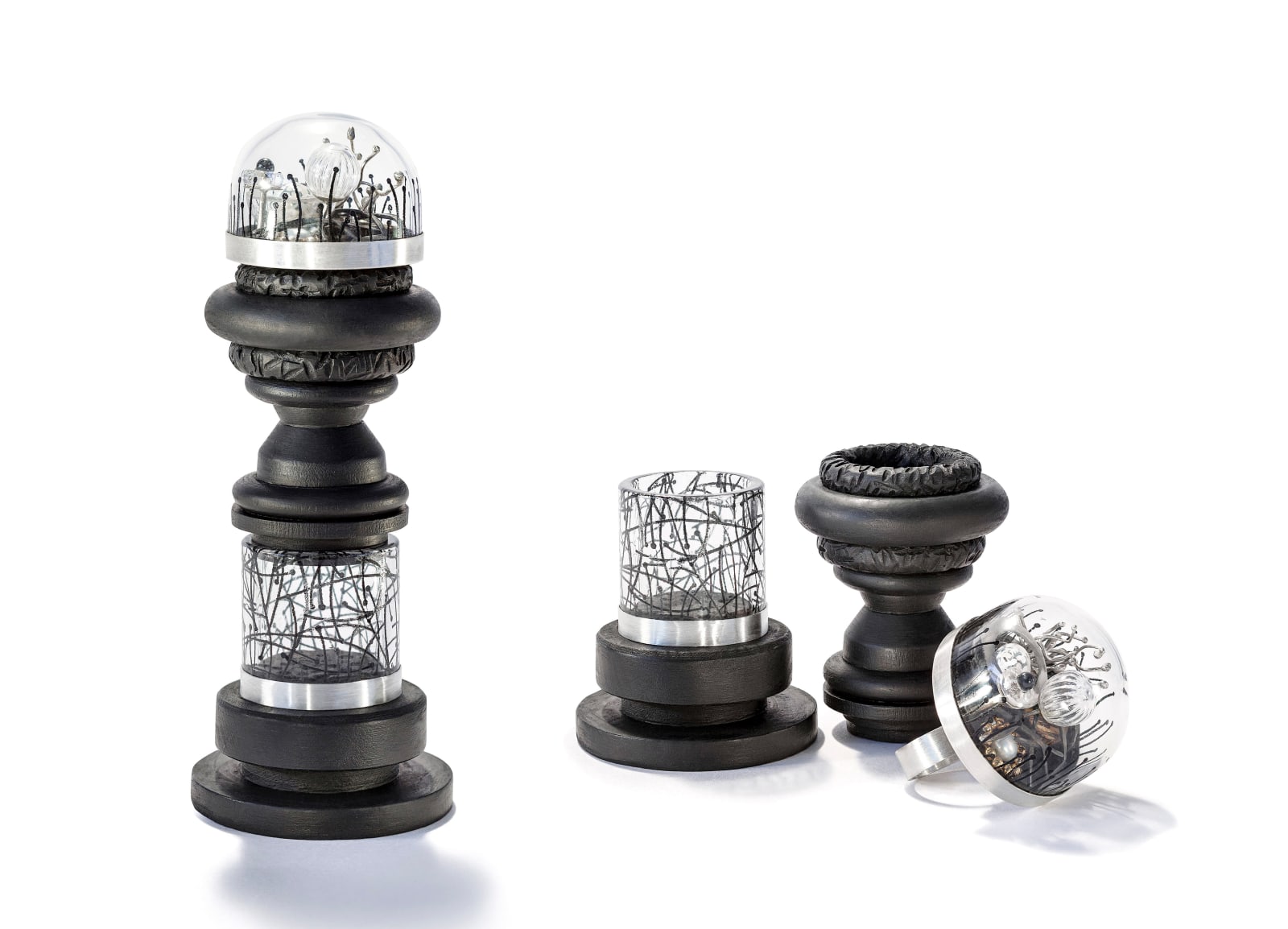 Jed Green, Black Column Dome Ring Box, 2024