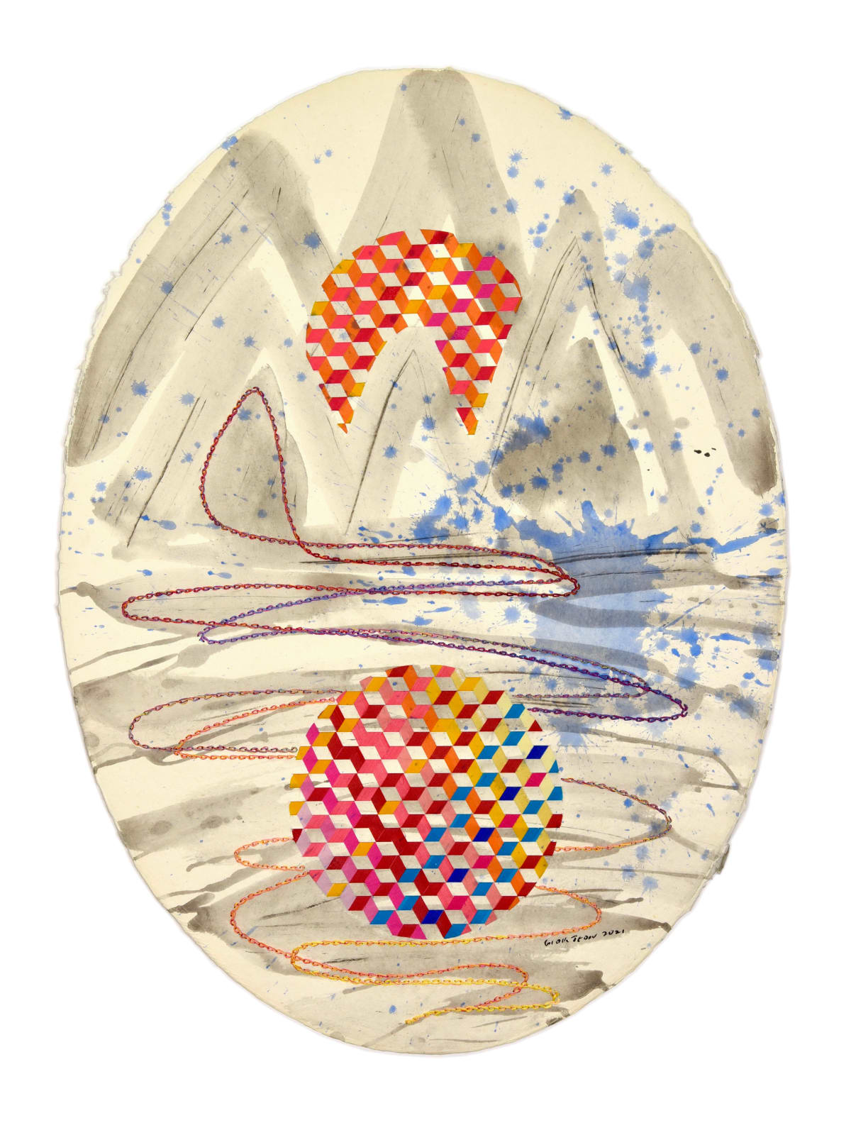 Jeon Gi-Ok, Dot, line and side 1, 2021