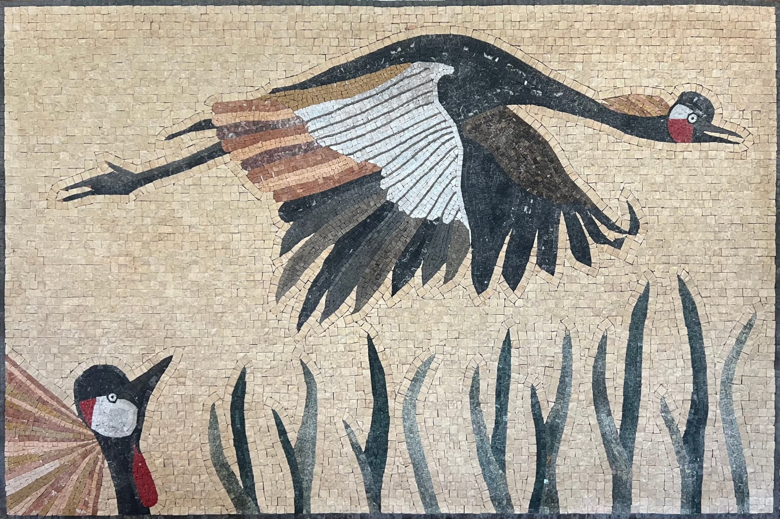 Mosaics of Dahshur, Black-Crowned Crane, 2024