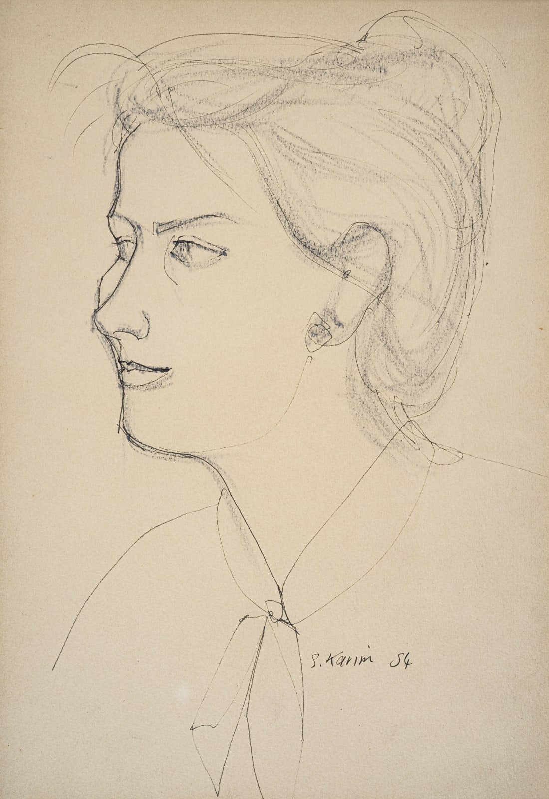 Salah Abdel Kerim, Profile of Artist's Wife, 1954