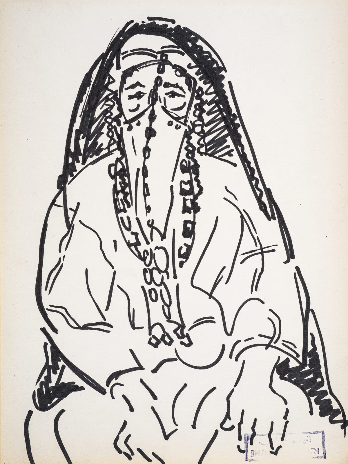 Inji Efflatoun, Seated Bedouin Woman II